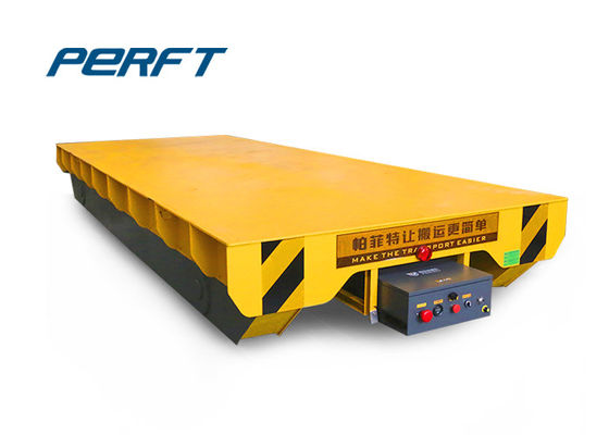 Warehouse Material Transfer Cart With Battery Powered Supply Mode On Rails